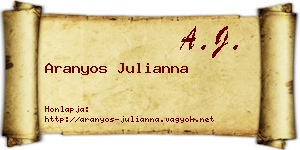 Aranyos Julianna névjegykártya