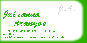 julianna aranyos business card